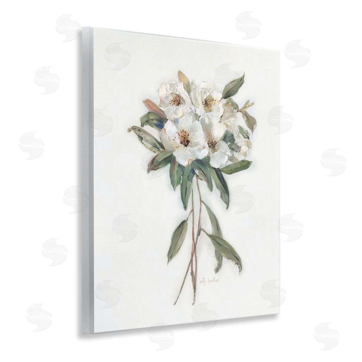 White Wildflower Bundle Wood Plaque Wall Art, Home Decor by Sally Swatland