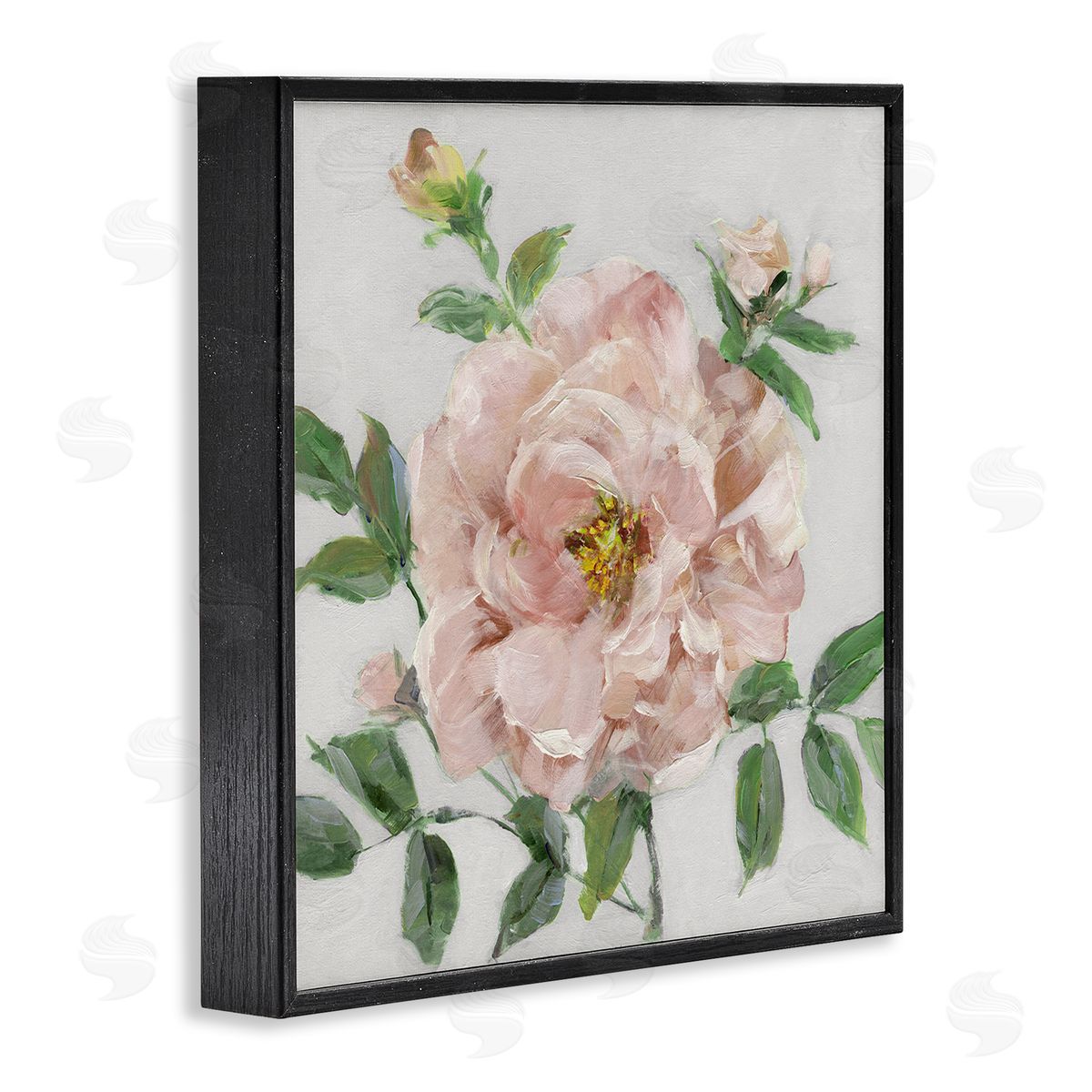 Pink Carnation Blossom Black Frame Print Wall Art, Home Decor by Sally Swatland