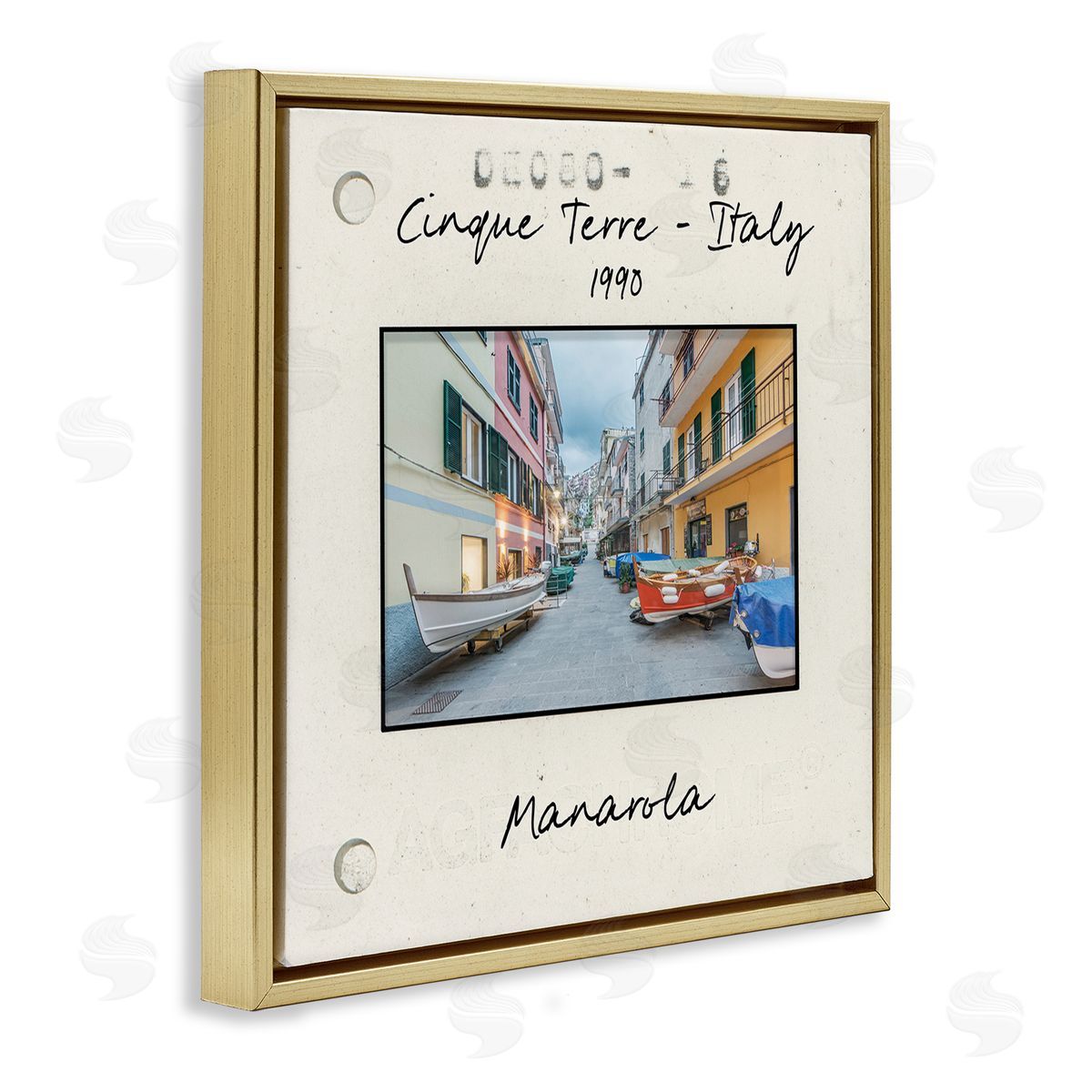 Vintage Travel Italy View Gold Floating Frame Canvas Wall Art, Home Decor by Danita Delimont