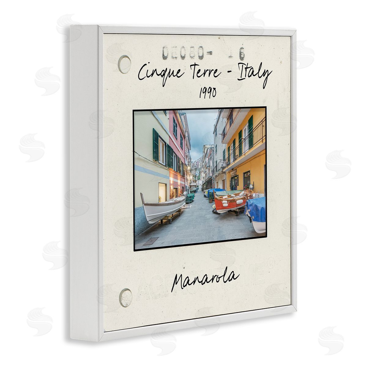 Vintage Travel Italy View White Frame Print Wall Art, Home Decor by Danita Delimont