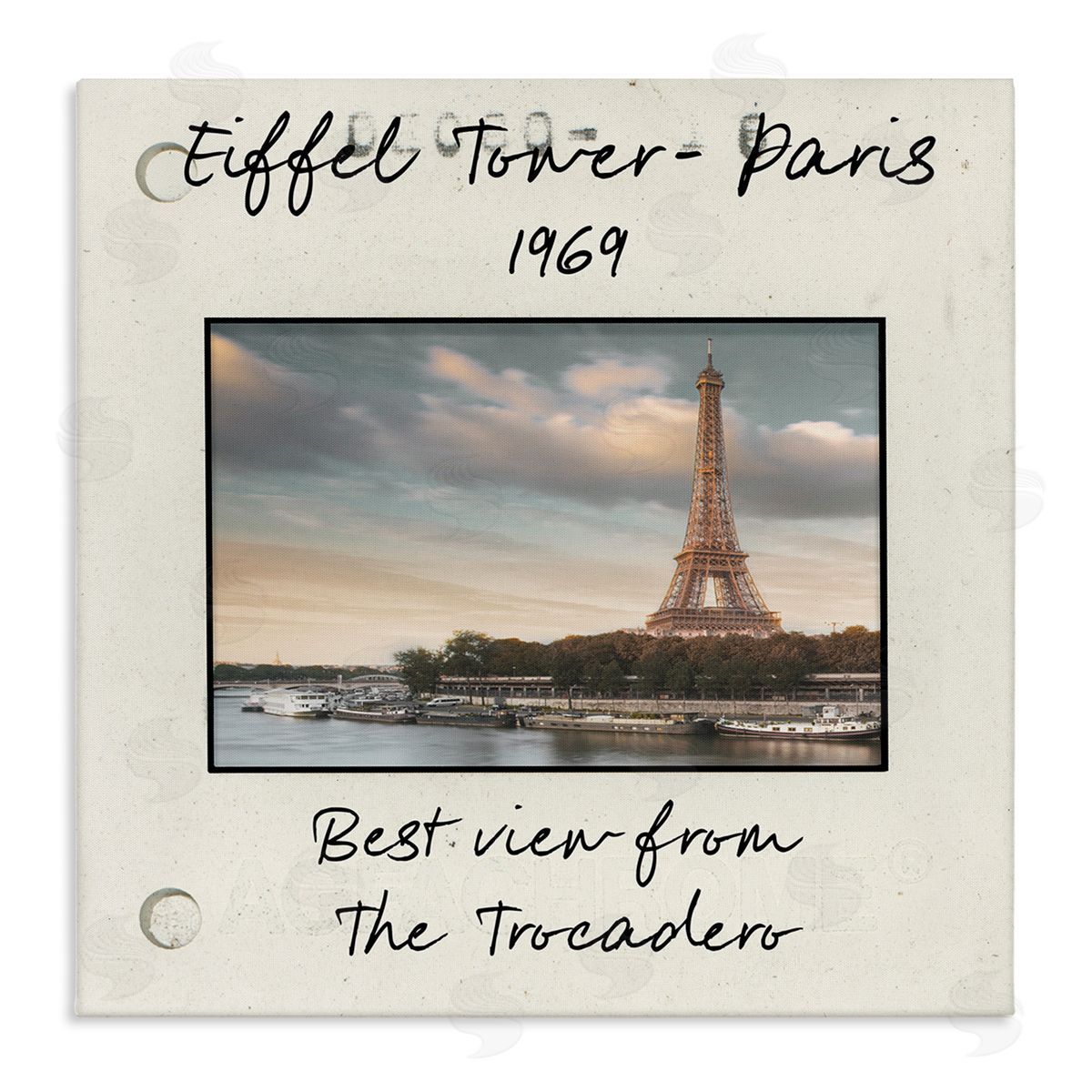 Vintage Travel Eiffel Tower Canvas Wall Art, Home Decor by Danita Delimont