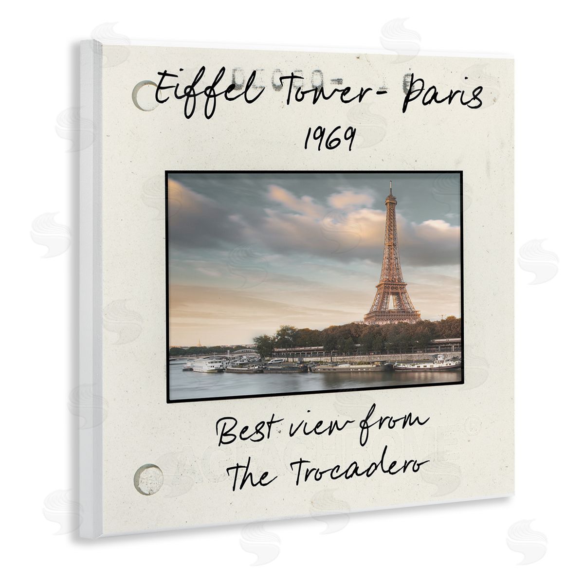 Vintage Travel Eiffel Tower Wood Plaque Wall Art, Home Decor by Danita Delimont