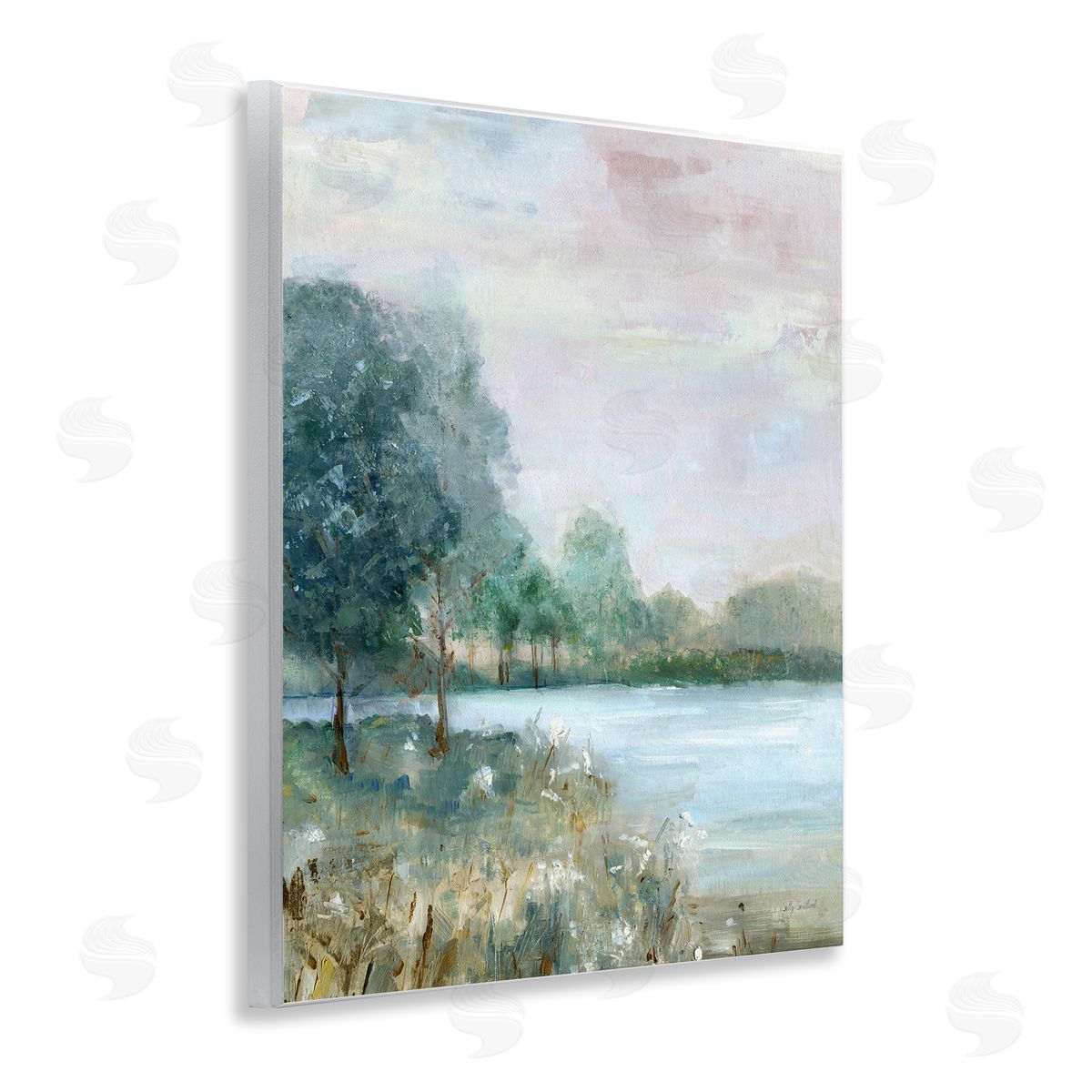 Serene Riverside View Wood Plaque Wall Art, Home Decor by Sally Swatland