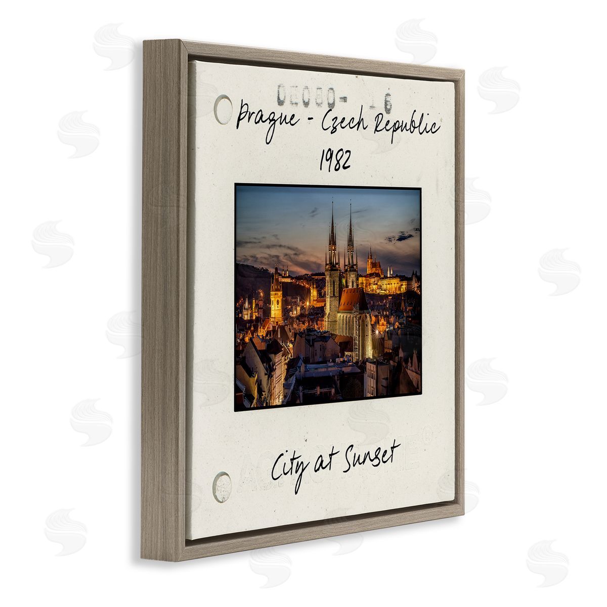Prague Travel Cityscape Brown Floating Frame Canvas Wall Art, Home Decor by Danita Delimont