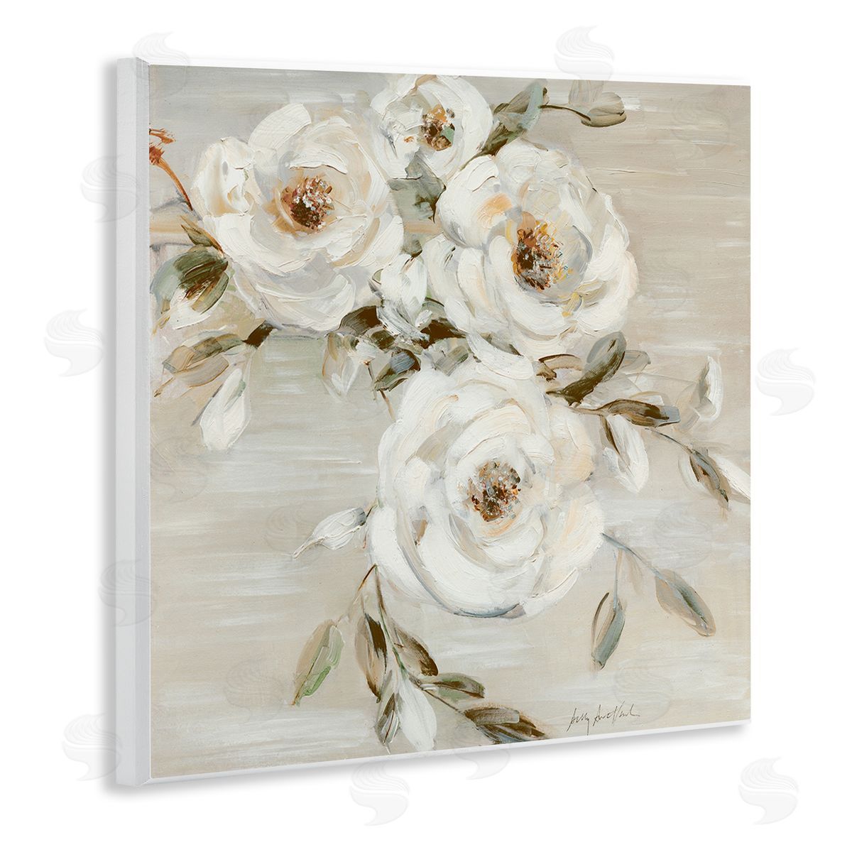 Neutral Rose Trio Wood Plaque Wall Art, Home Decor by Sally Swatland