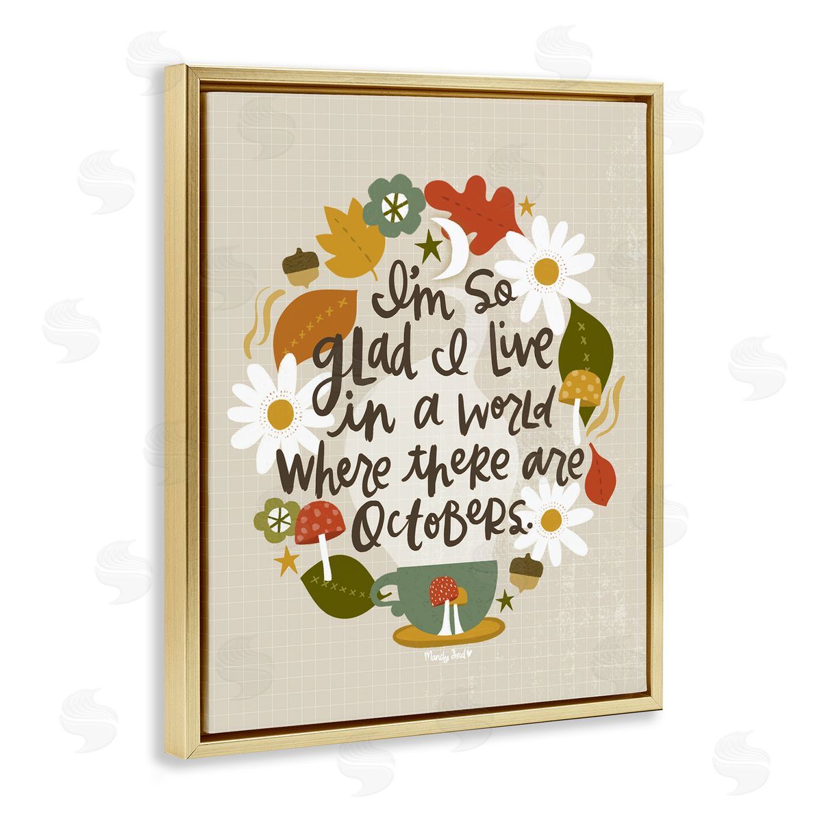 A World Where There Are Octobers Gold Floating Frame Canvas Wall Art, Home Decor by Mandy Ford Art + Illustration