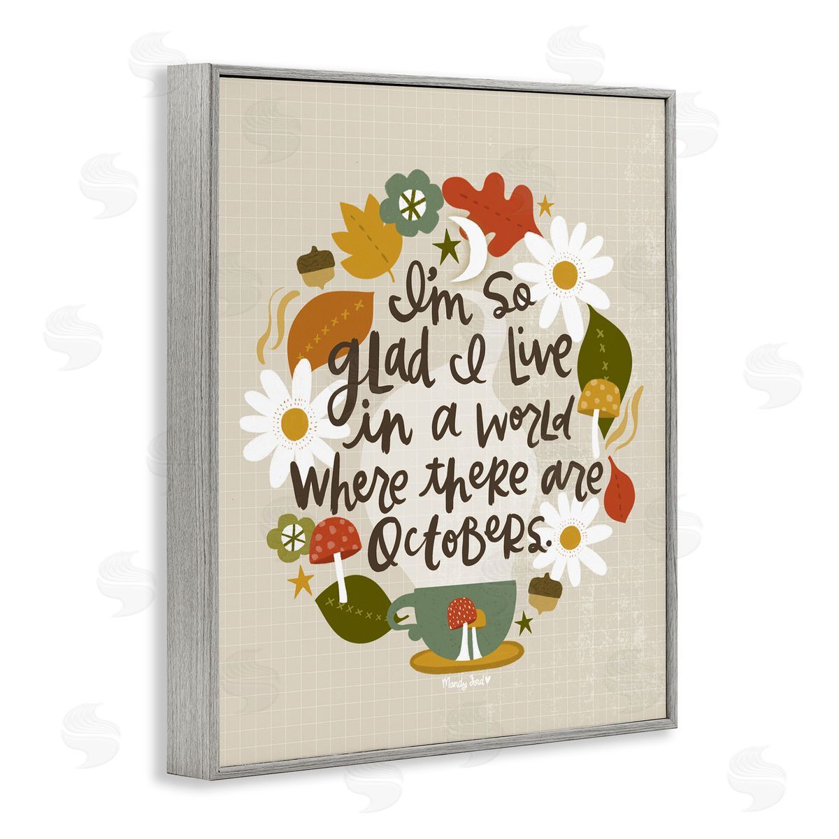 A World Where There Are Octobers Grey Frame Print Wall Art, Home Decor by Mandy Ford Art + Illustration