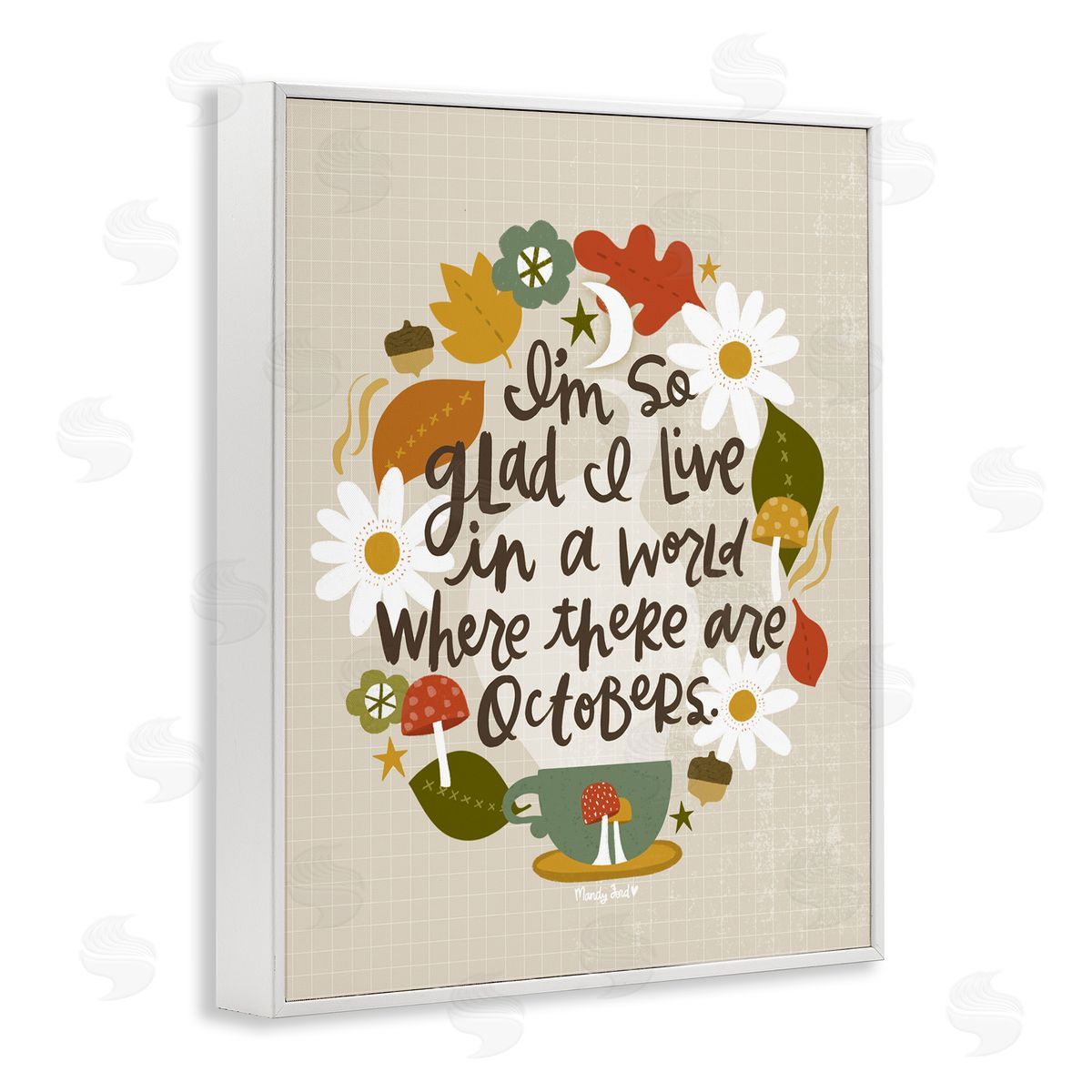 A World Where There Are Octobers White Frame Print Wall Art, Home Decor by Mandy Ford Art + Illustration