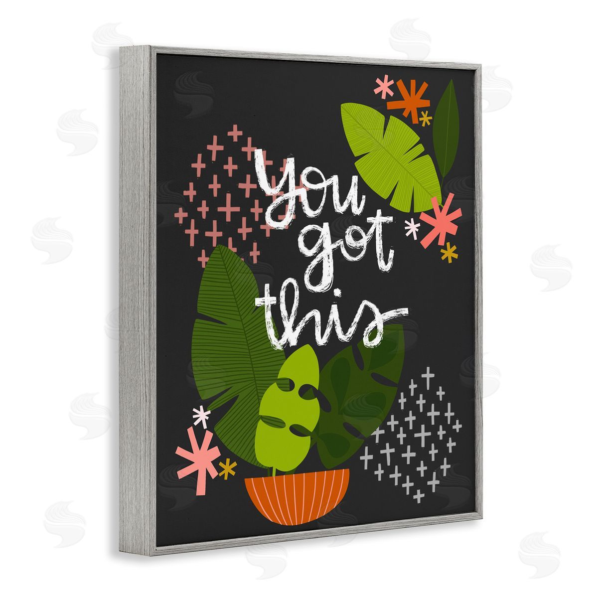 Modern You Got This Plant Grey Frame Print Wall Art, Home Decor by Mandy Ford Art + Illustration