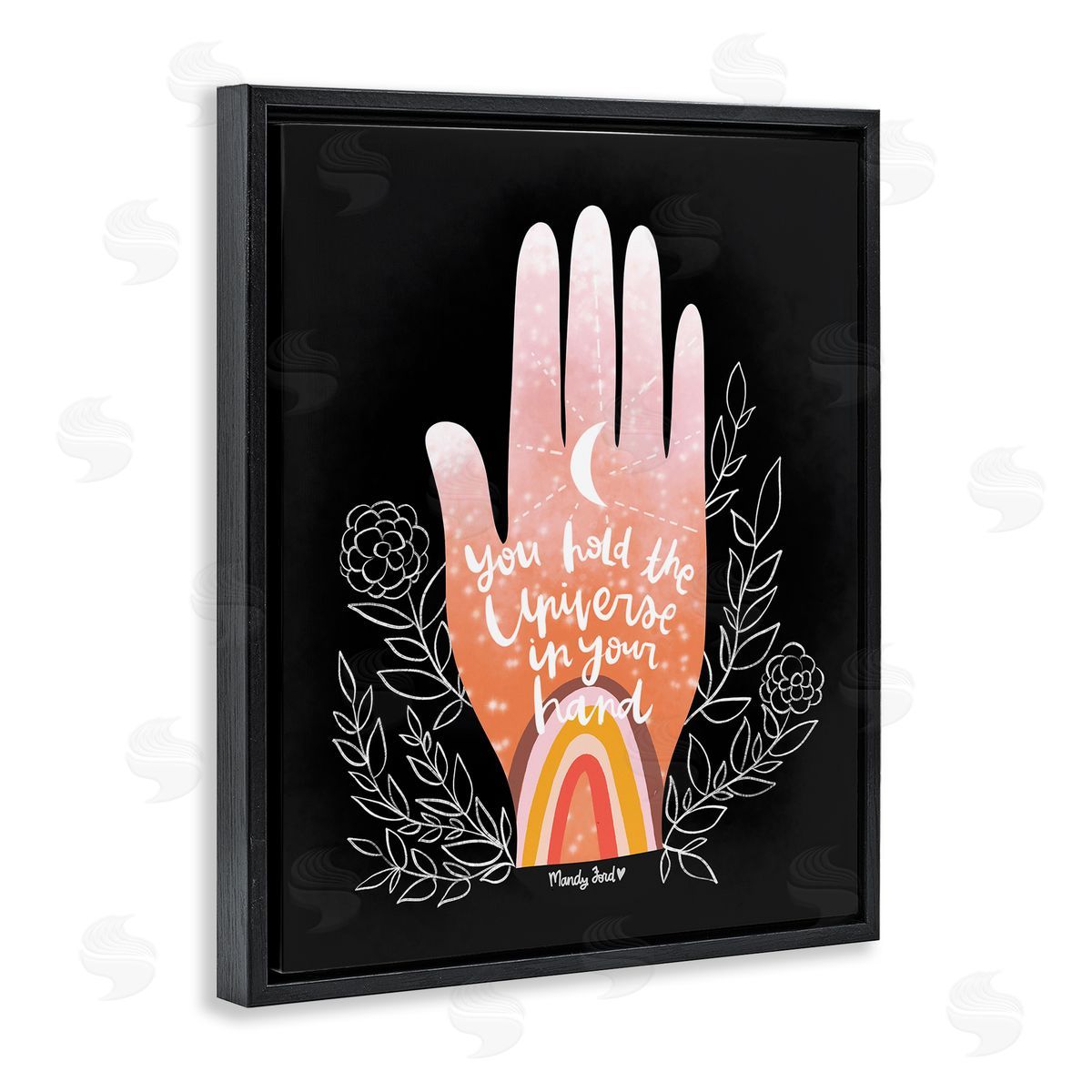 Universe In Your Hand Black Floating Frame Canvas Wall Art, Home Decor by Mandy Ford Art + Illustration