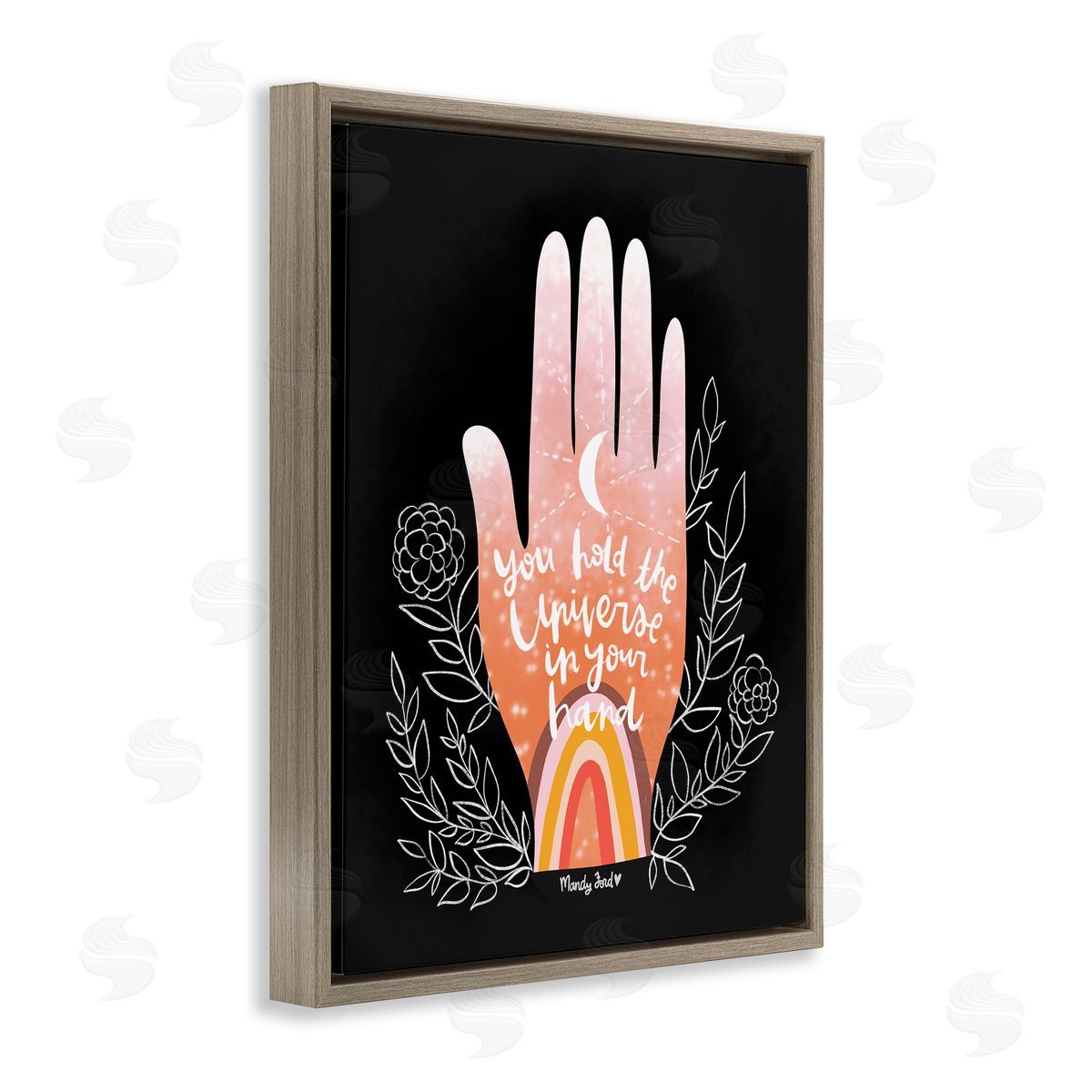 Universe In Your Hand Brown Floating Frame Canvas Wall Art, Home Decor by Mandy Ford Art + Illustration