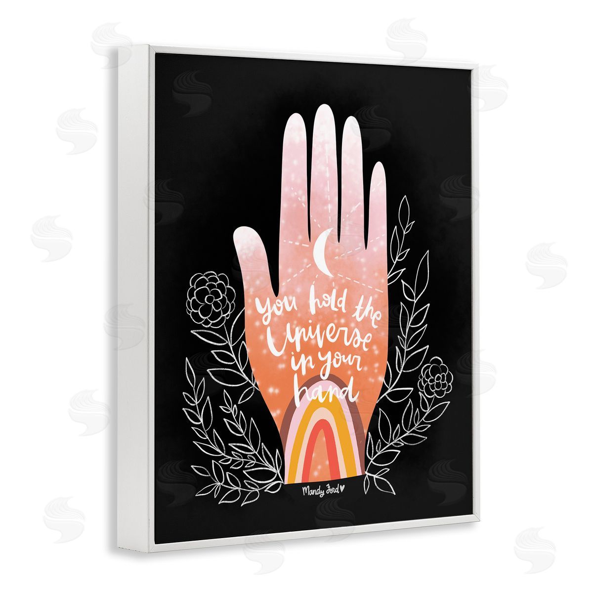 Universe In Your Hand White Frame Print Wall Art, Home Decor by Mandy Ford Art + Illustration