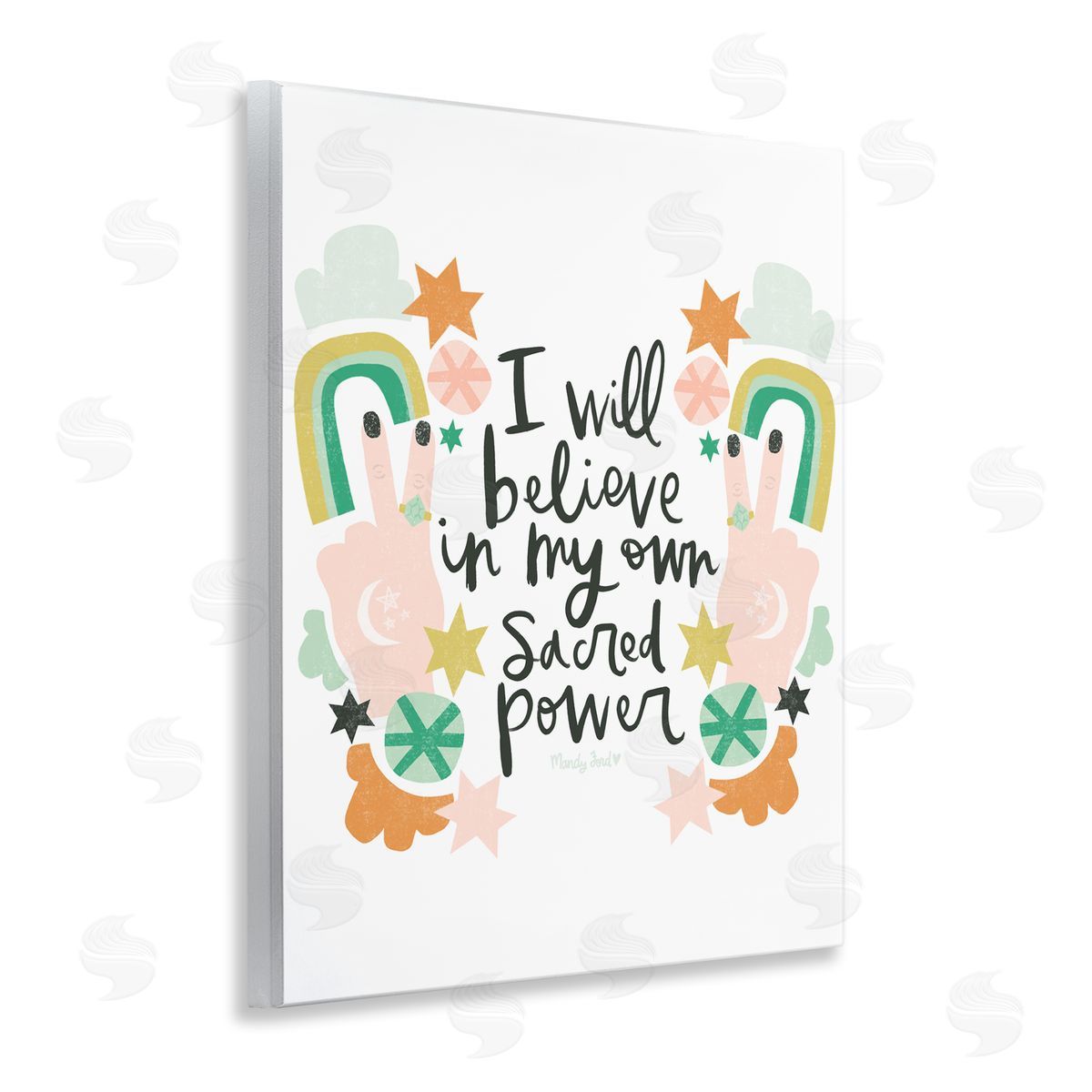 Empowering Sacred Power Sentiment Wood Plaque Wall Art, Home Decor by Mandy Ford Art + Illustration