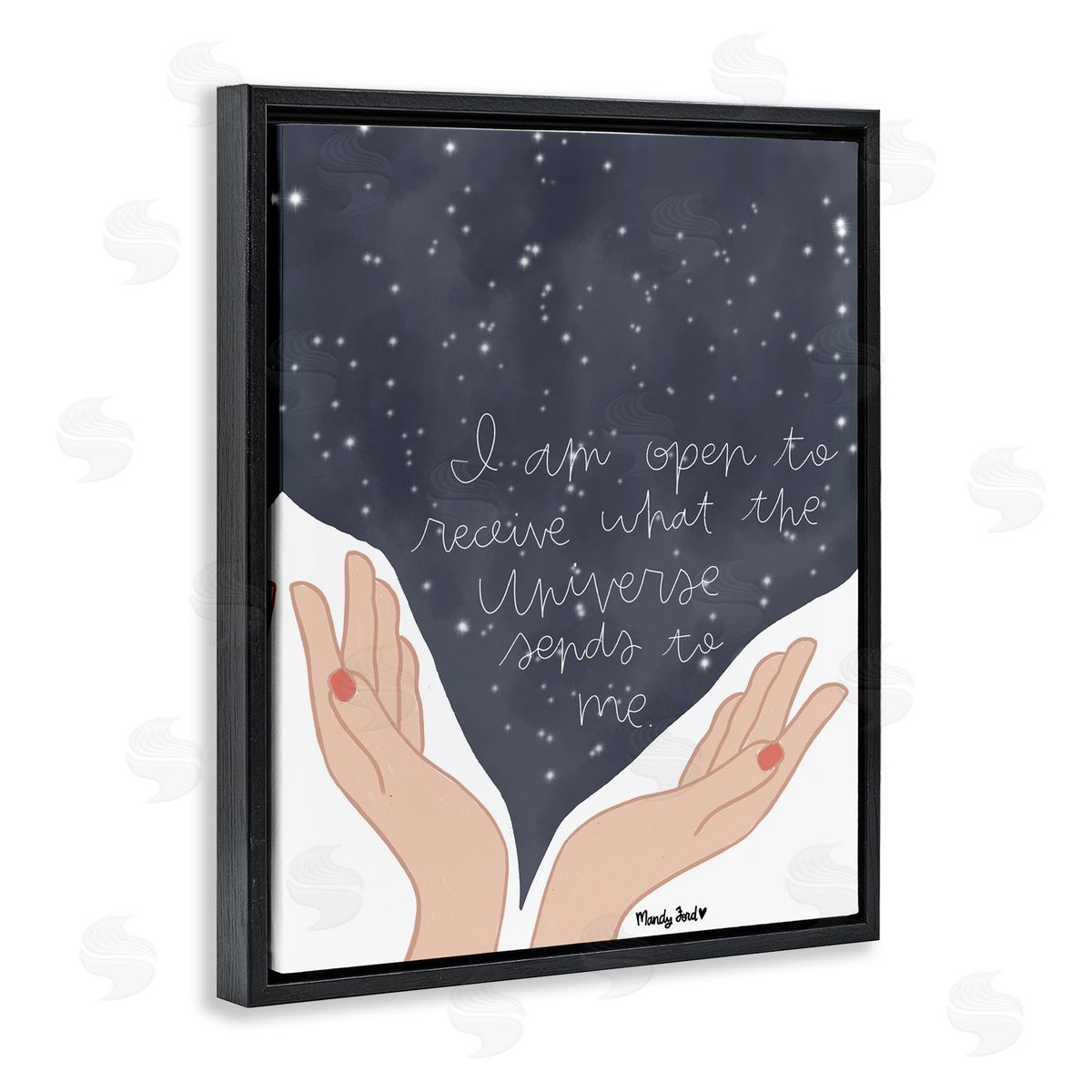 Receive What Universe Sends Black Floating Frame Canvas Wall Art, Home Decor by Mandy Ford Art + Illustration