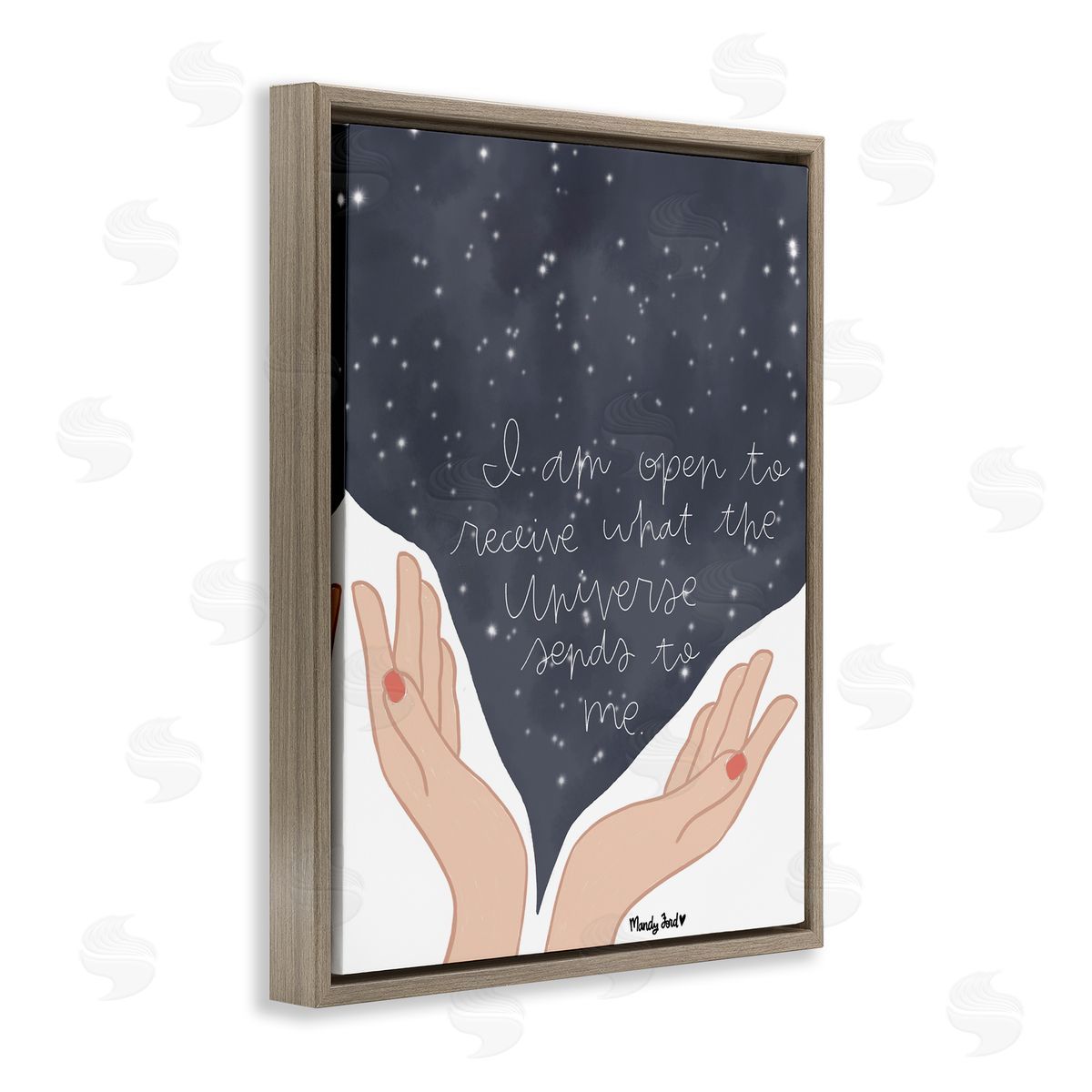 Receive What Universe Sends Brown Floating Frame Canvas Wall Art, Home Decor by Mandy Ford Art + Illustration
