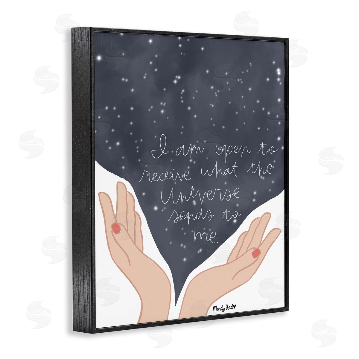 Receive What Universe Sends Black Frame Print Wall Art, Home Decor by Mandy Ford Art + Illustration