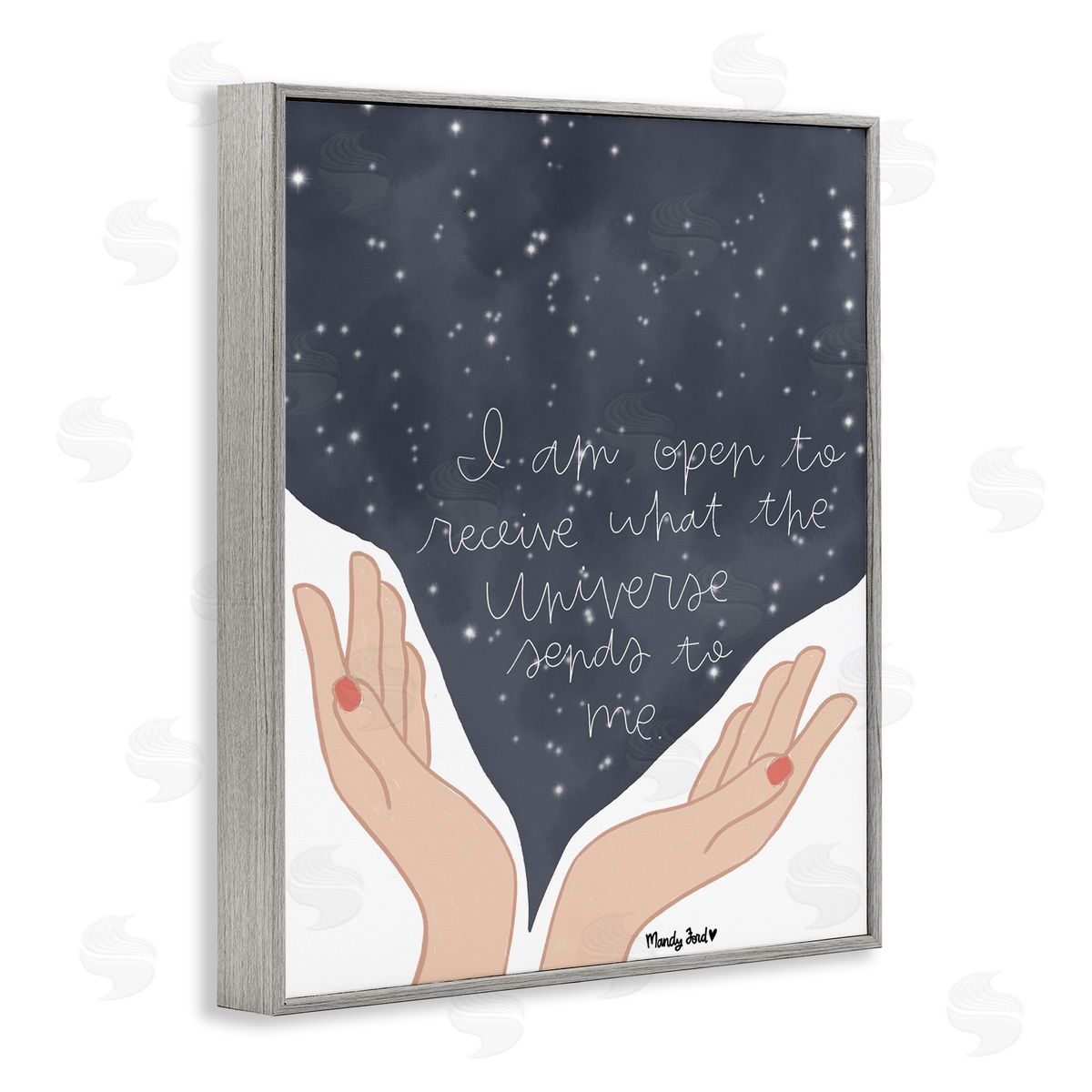 Receive What Universe Sends Grey Frame Print Wall Art, Home Decor by Mandy Ford Art + Illustration