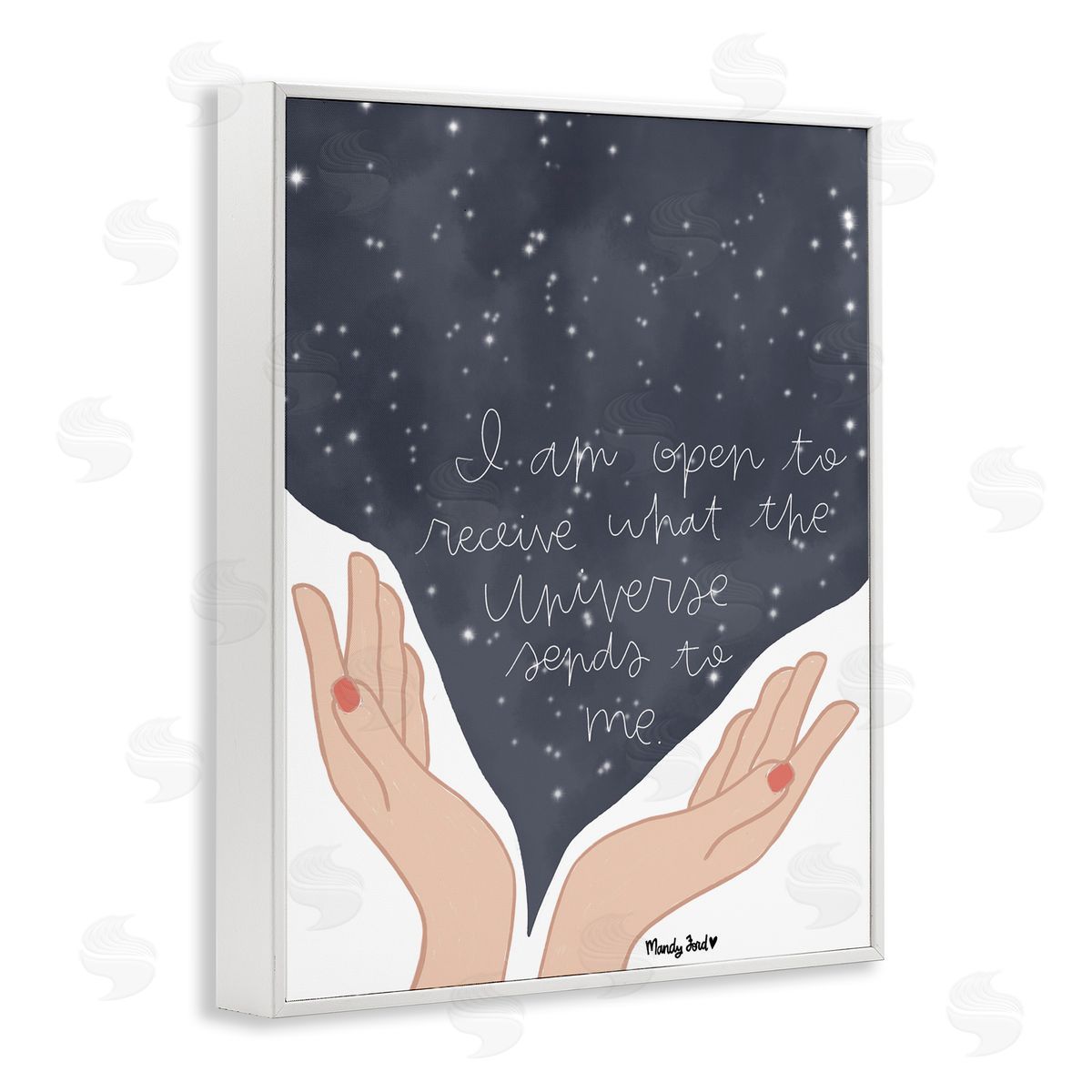 Receive What Universe Sends White Frame Print Wall Art, Home Decor by Mandy Ford Art + Illustration