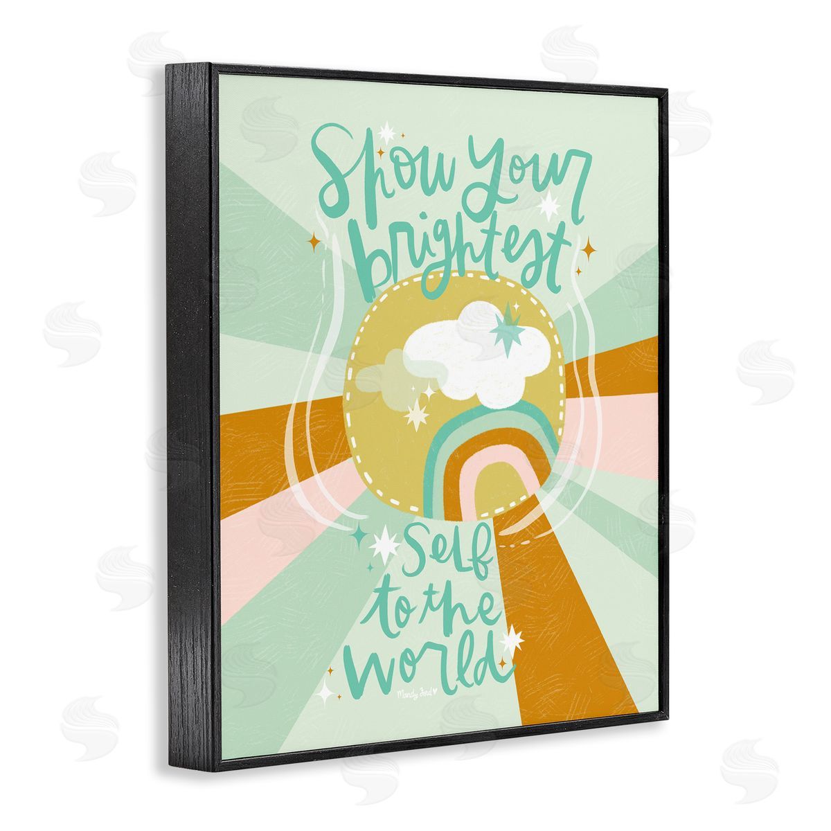 Show Your Brightest Self Black Frame Print Wall Art, Home Decor by Mandy Ford Art + Illustration
