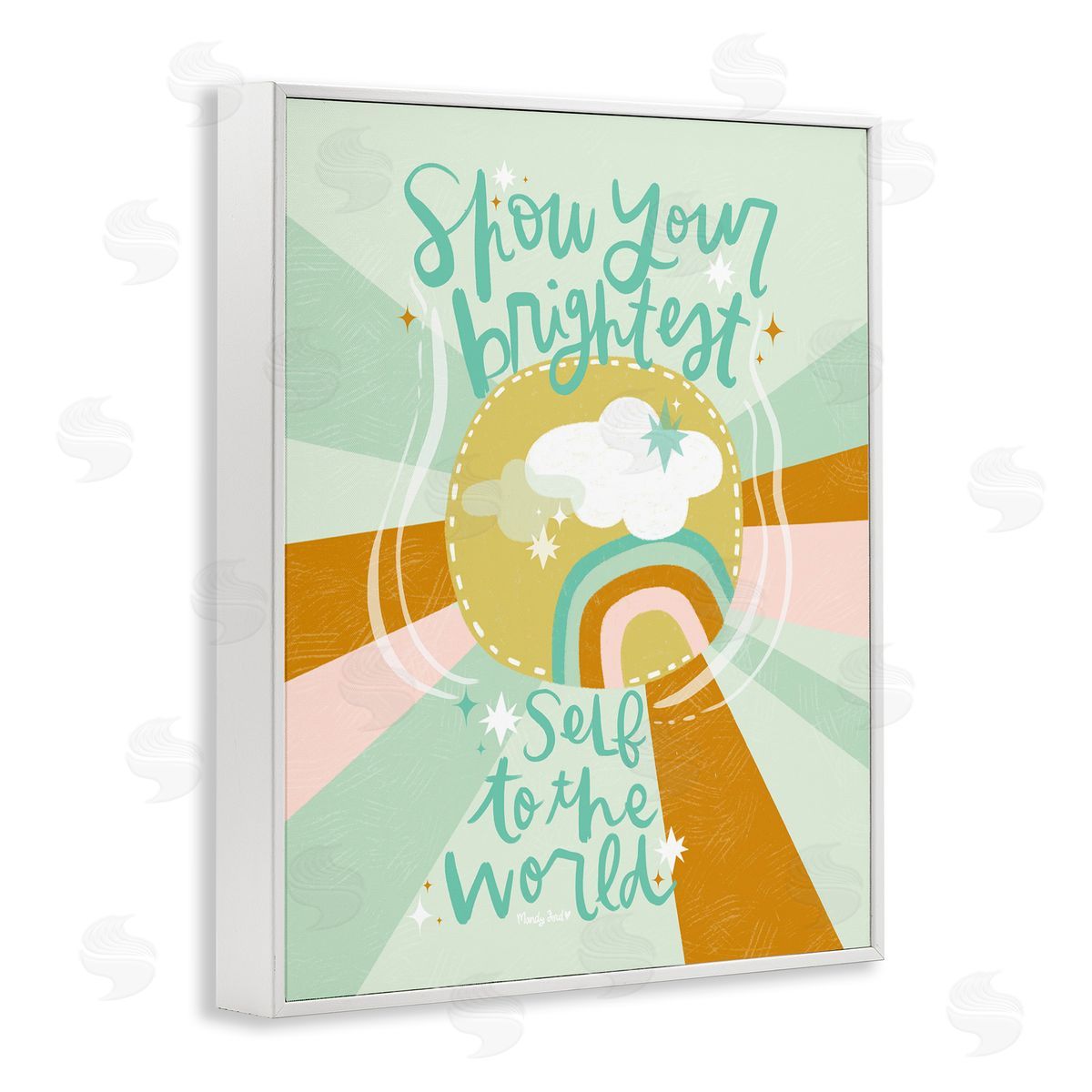 Show Your Brightest Self White Frame Print Wall Art, Home Decor by Mandy Ford Art + Illustration