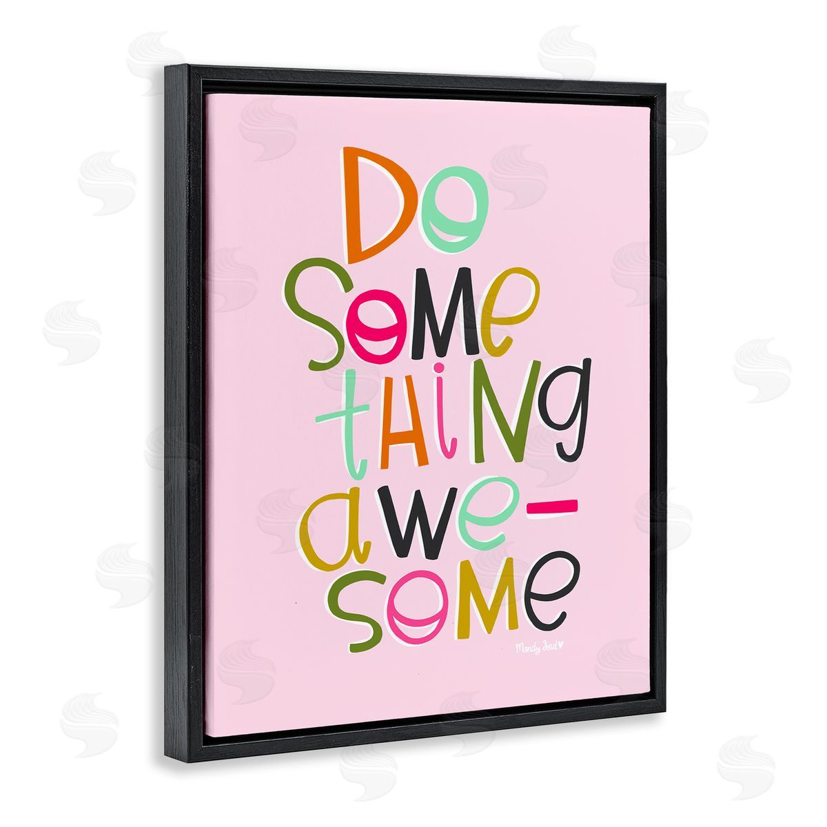 Do Something Awesome on Pink Black Floating Frame Canvas Wall Art, Home Decor by Mandy Ford Art + Illustration