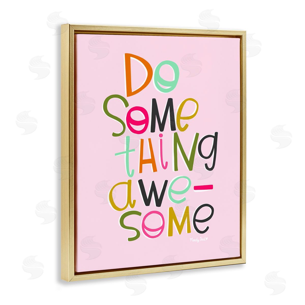 Do Something Awesome on Pink Gold Floating Frame Canvas Wall Art, Home Decor by Mandy Ford Art + Illustration