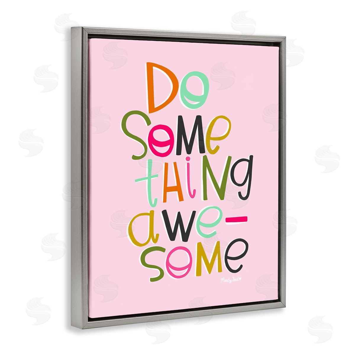 Do Something Awesome on Pink Grey Floating Frame Canvas Wall Art, Home Decor by Mandy Ford Art + Illustration