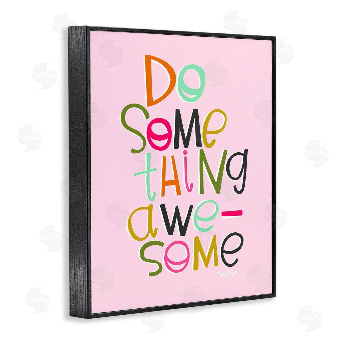 Do Something Awesome on Pink Black Frame Print Wall Art, Home Decor by Mandy Ford Art + Illustration