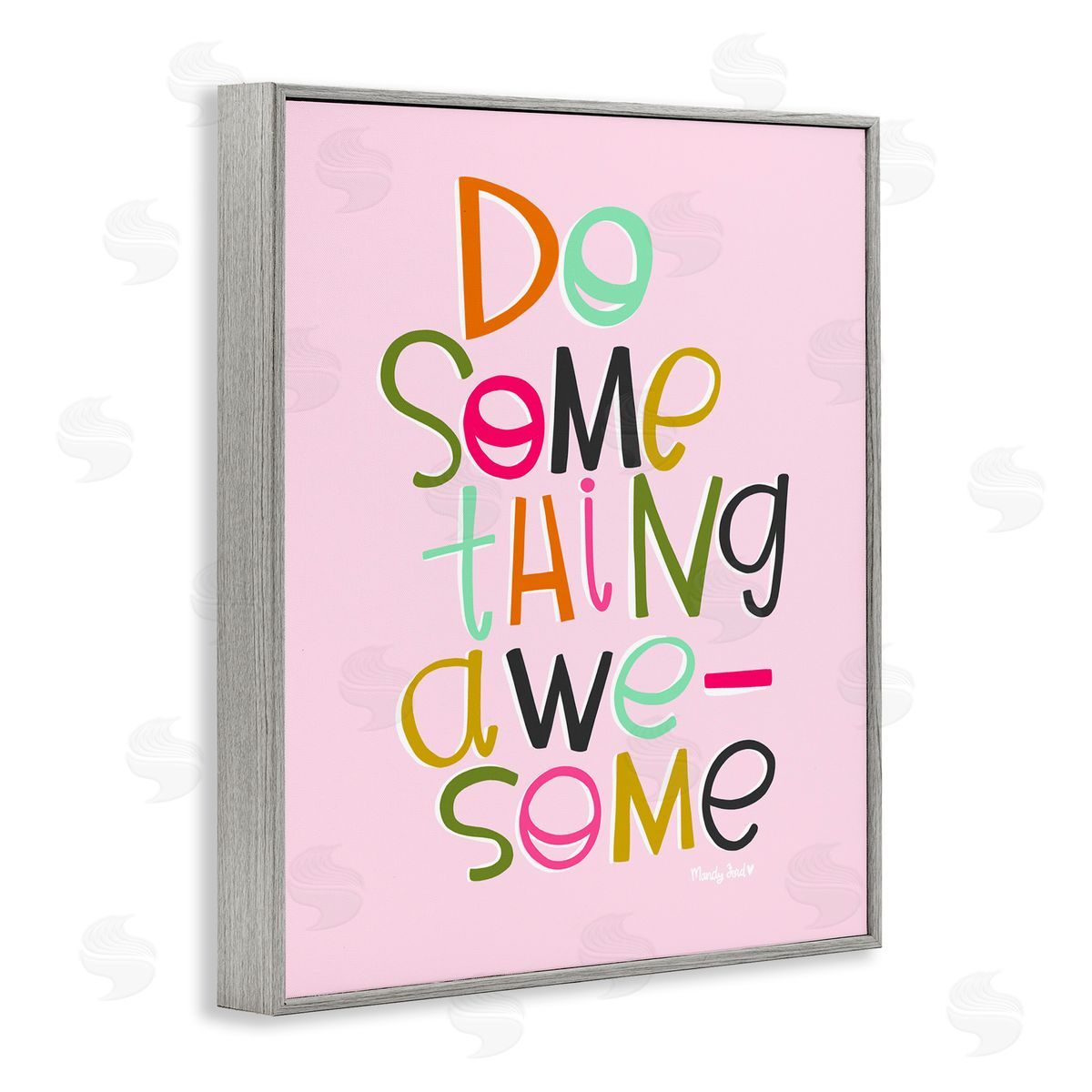 Do Something Awesome on Pink Grey Frame Print Wall Art, Home Decor by Mandy Ford Art + Illustration