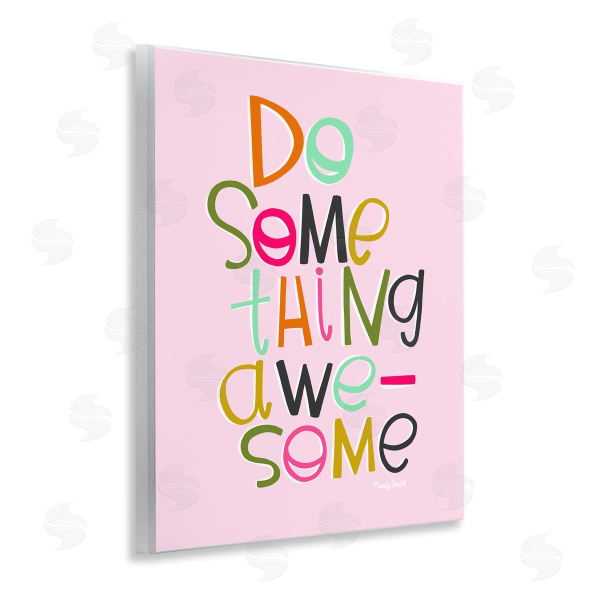 Do Something Awesome on Pink Wood Plaque Wall Art, Home Decor by Mandy Ford Art + Illustration