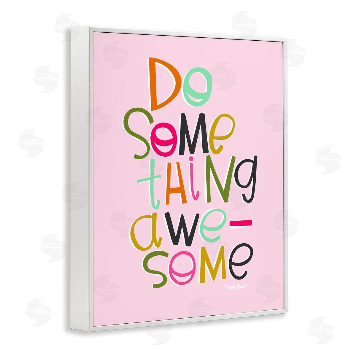 Do Something Awesome on Pink White Frame Print Wall Art, Home Decor by Mandy Ford Art + Illustration