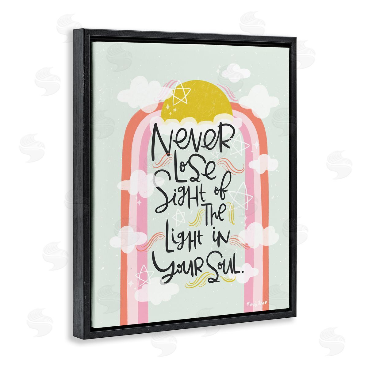 Light In Your Soul Black Floating Frame Canvas Wall Art, Home Decor by Mandy Ford Art + Illustration