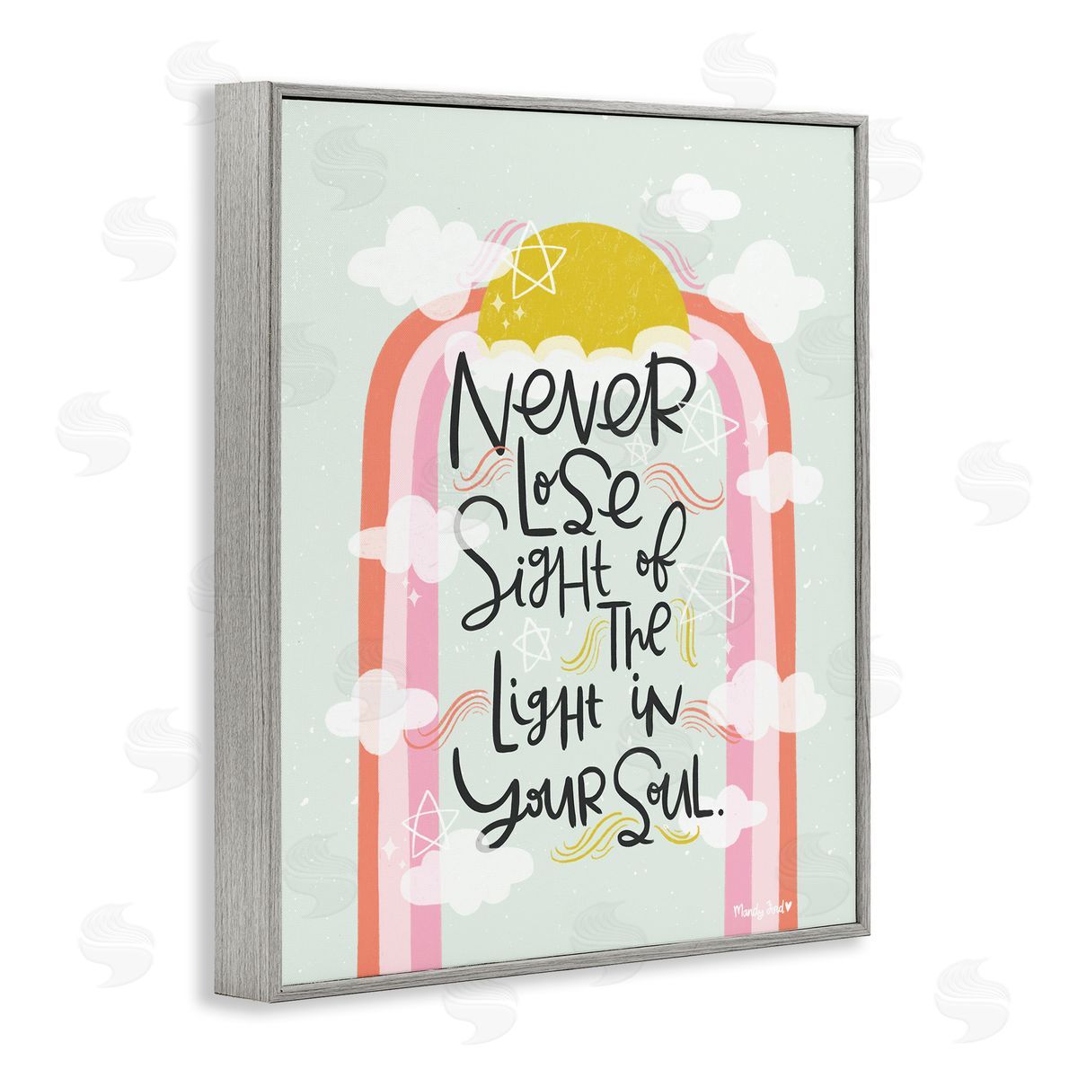 Light In Your Soul Grey Frame Print Wall Art, Home Decor by Mandy Ford Art + Illustration