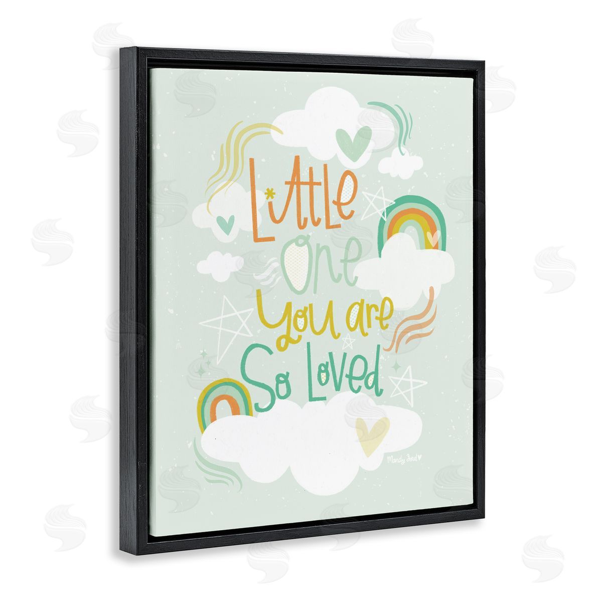 Little One You Are Loved Black Floating Frame Canvas Wall Art, Home Decor by Mandy Ford Art + Illustration