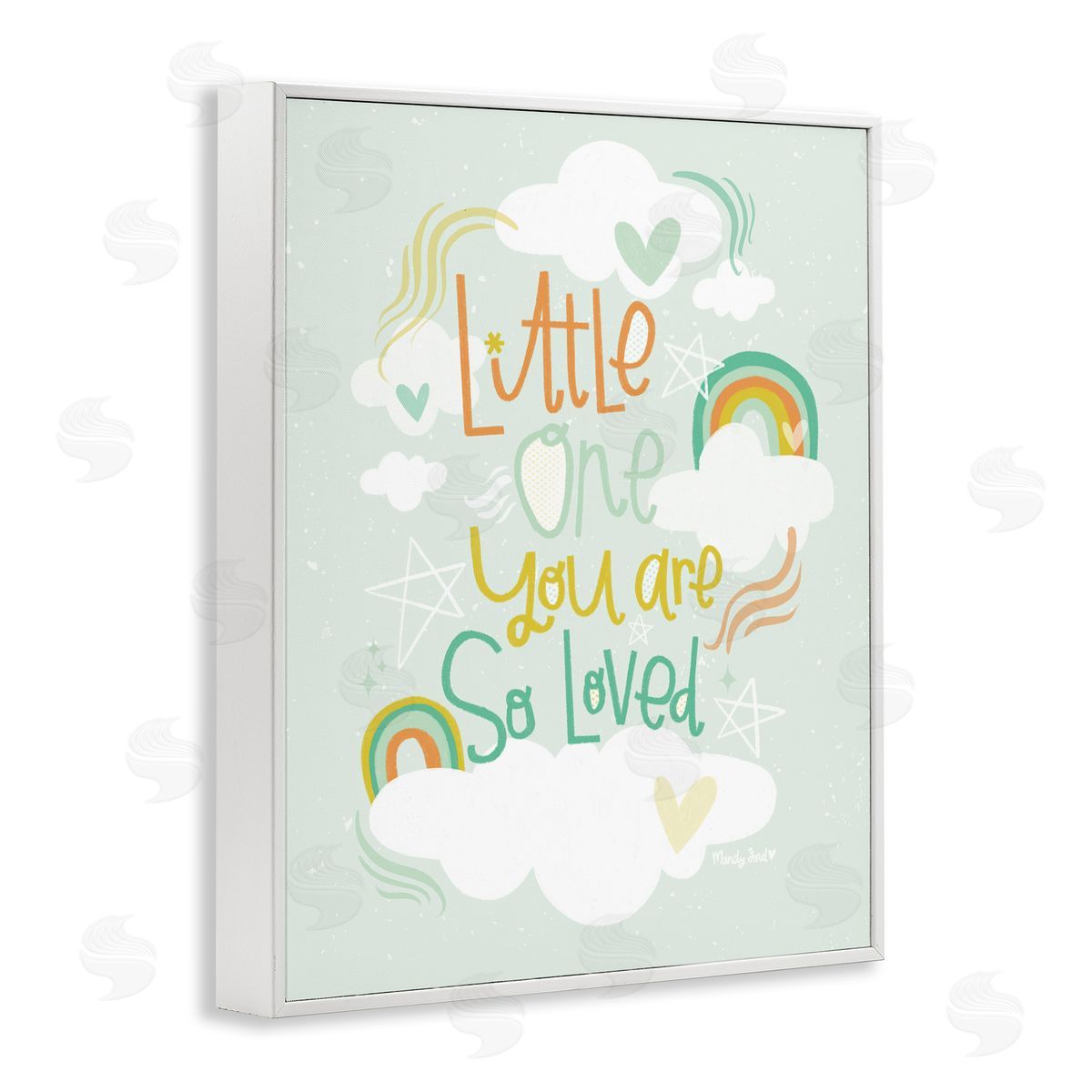 Little One You Are Loved White Frame Print Wall Art, Home Decor by Mandy Ford Art + Illustration