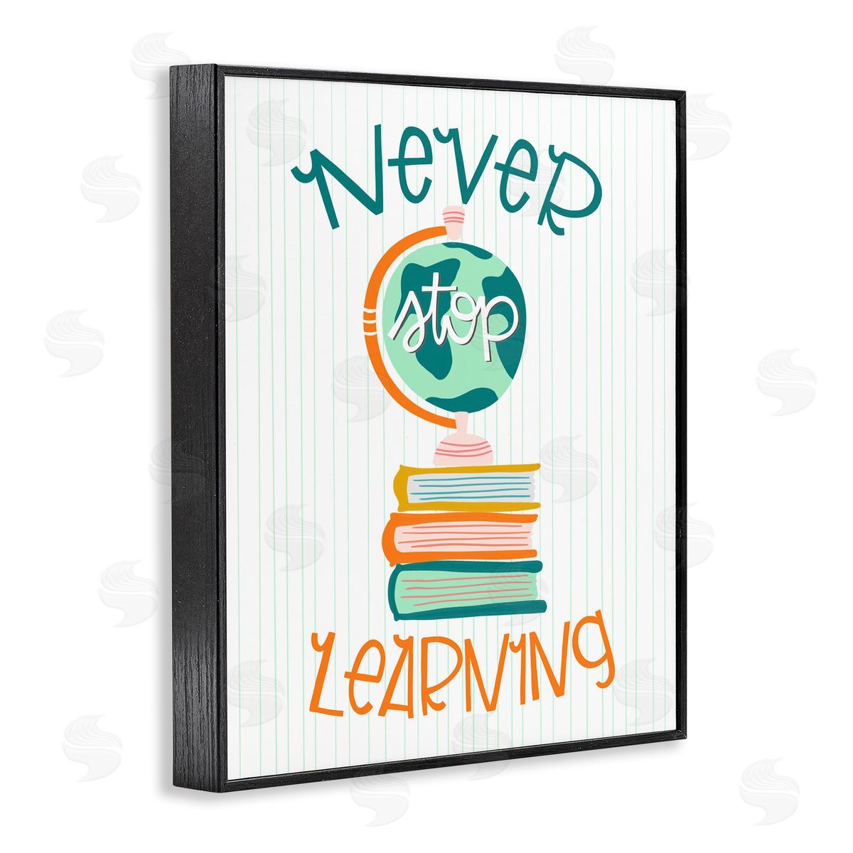Never Stop Learning Black Frame Print Wall Art, Home Decor by Mandy Ford Art + Illustration