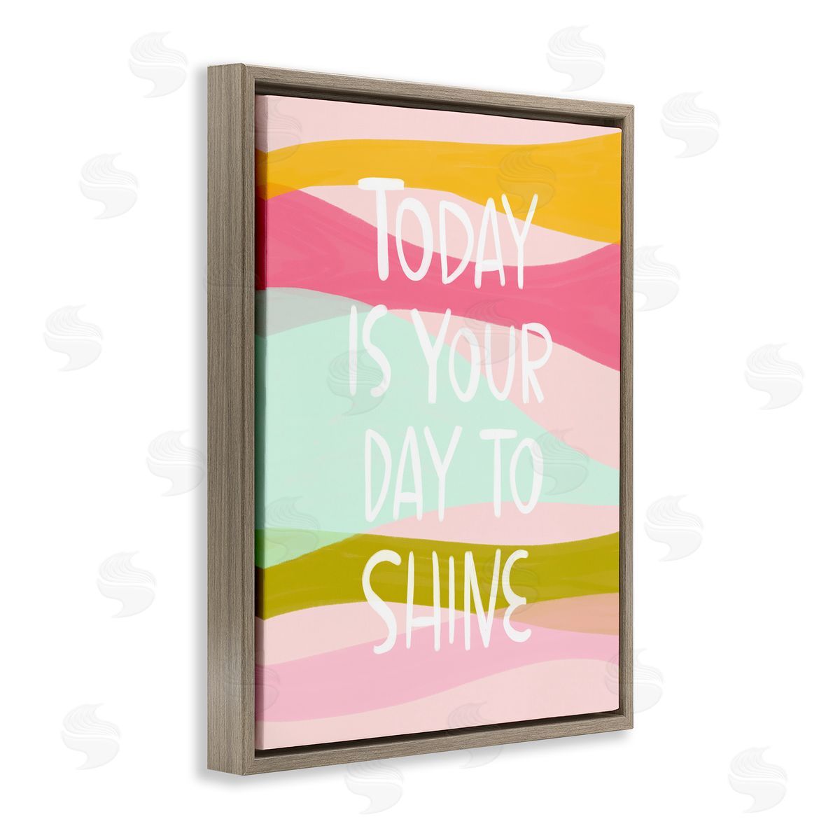 Pastel Day To Shine Brown Floating Frame Canvas Wall Art, Home Decor by Mandy Ford Art + Illustration