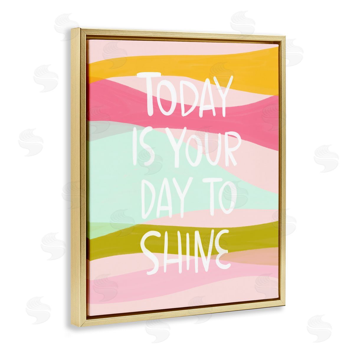 Pastel Day To Shine Gold Floating Frame Canvas Wall Art, Home Decor by Mandy Ford Art + Illustration