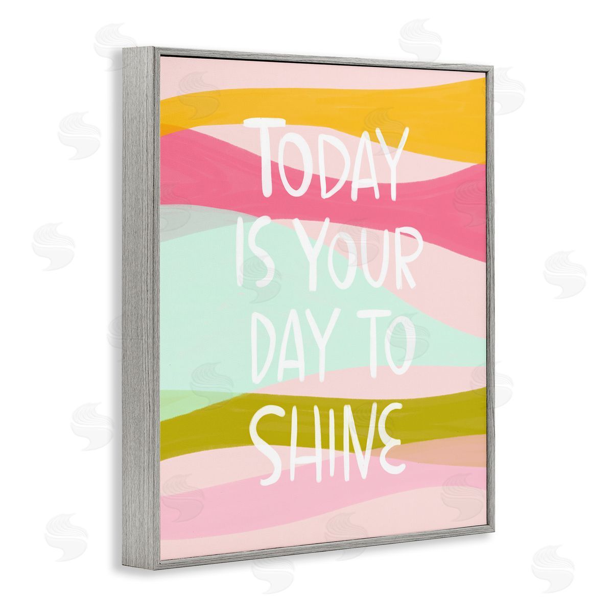Pastel Day To Shine Grey Frame Print Wall Art, Home Decor by Mandy Ford Art + Illustration