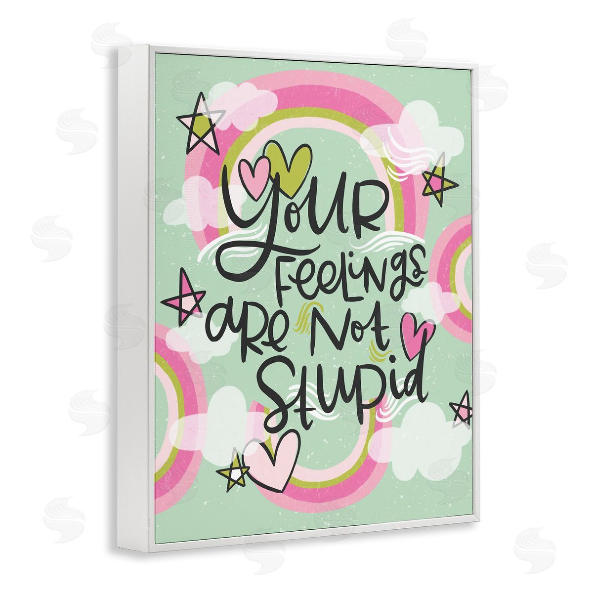 Your Feelings Are Not Stupid White Frame Print Wall Art, Home Decor by Mandy Ford Art + Illustration