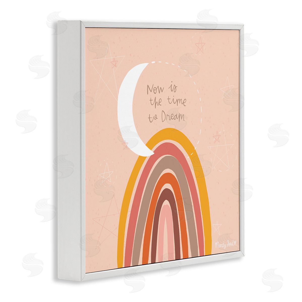 Now Is The Time To Dream White Frame Print Wall Art, Home Decor by Mandy Ford Art + Illustration