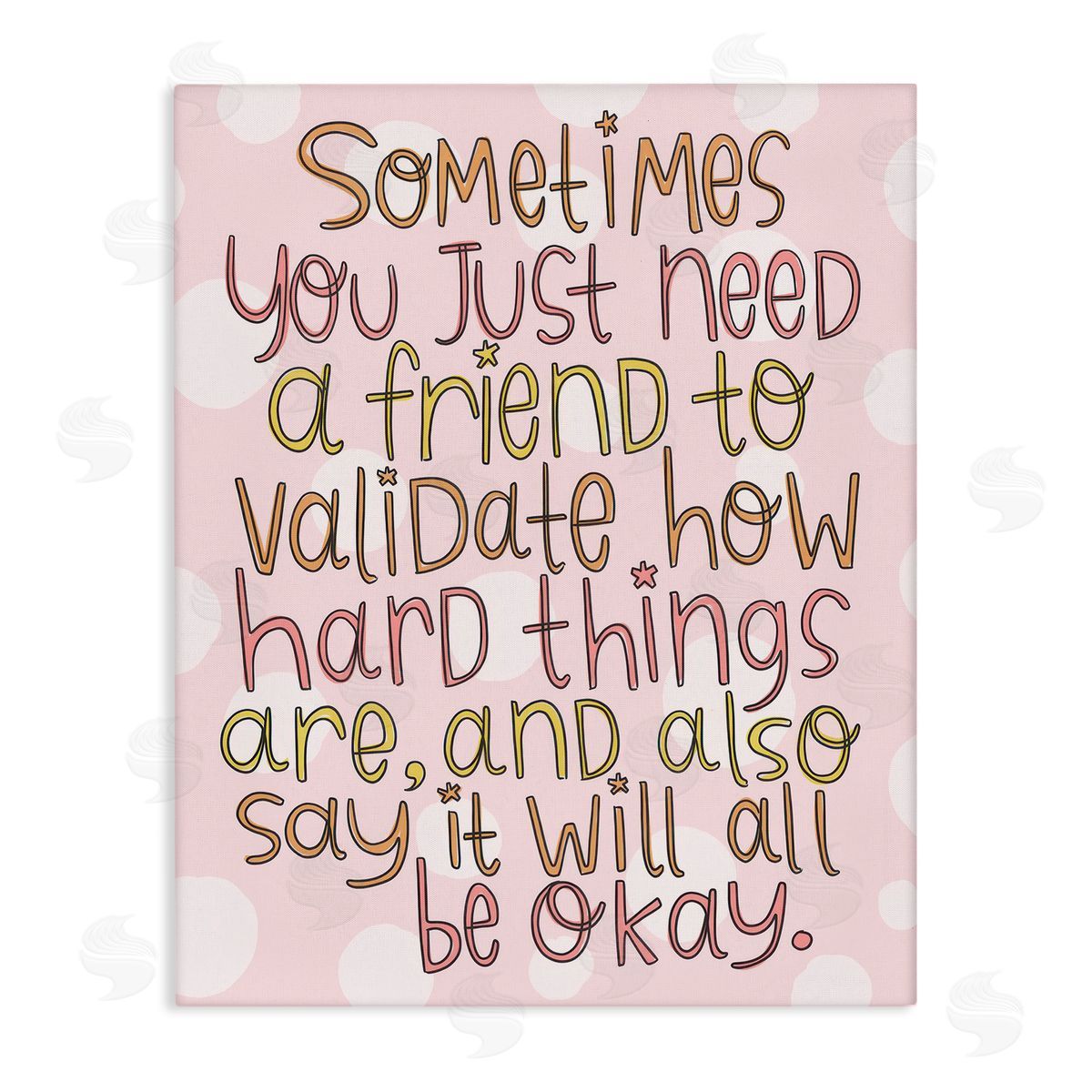 Comforting Friendship Quote Canvas Wall Art, Home Decor by Mandy Ford Art + Illustration