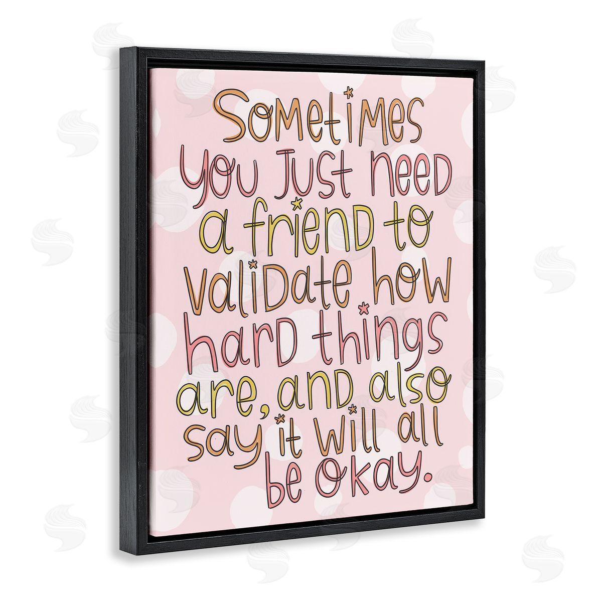 Comforting Friendship Quote Black Floating Frame Canvas Wall Art, Home Decor by Mandy Ford Art + Illustration