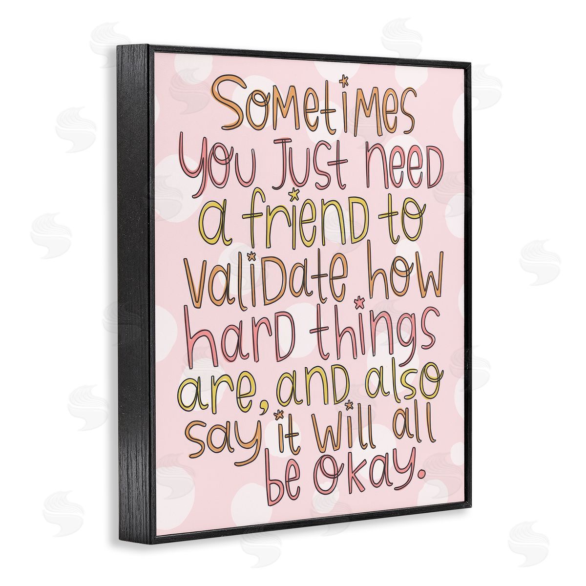 Comforting Friendship Quote Black Frame Print Wall Art, Home Decor by Mandy Ford Art + Illustration