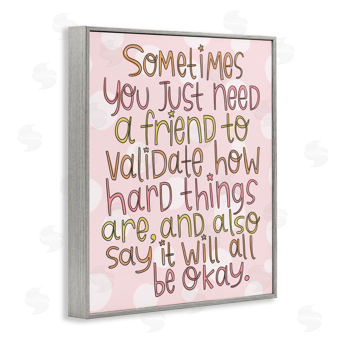 Comforting Friendship Quote Grey Frame Print Wall Art, Home Decor by Mandy Ford Art + Illustration