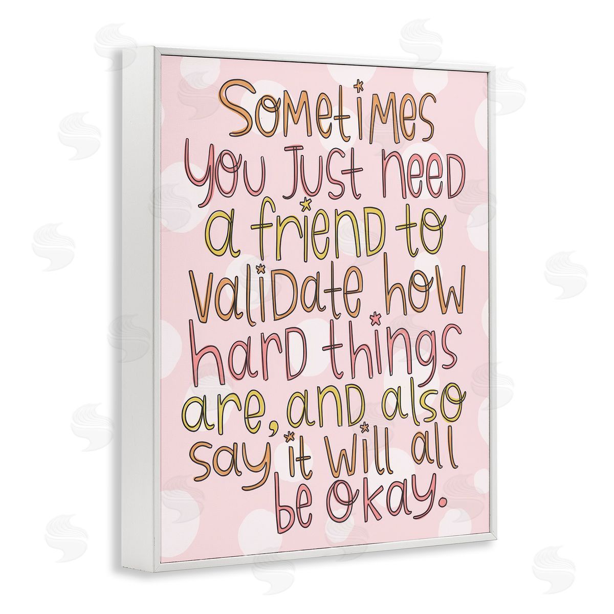 Comforting Friendship Quote White Frame Print Wall Art, Home Decor by Mandy Ford Art + Illustration