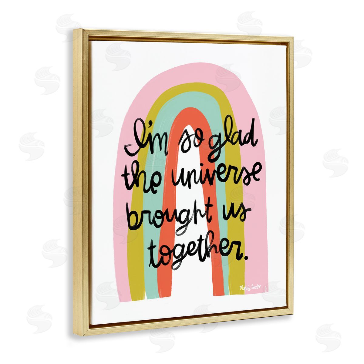 Universe Brought Us Together Gold Floating Frame Canvas Wall Art, Home Decor by Mandy Ford Art + Illustration