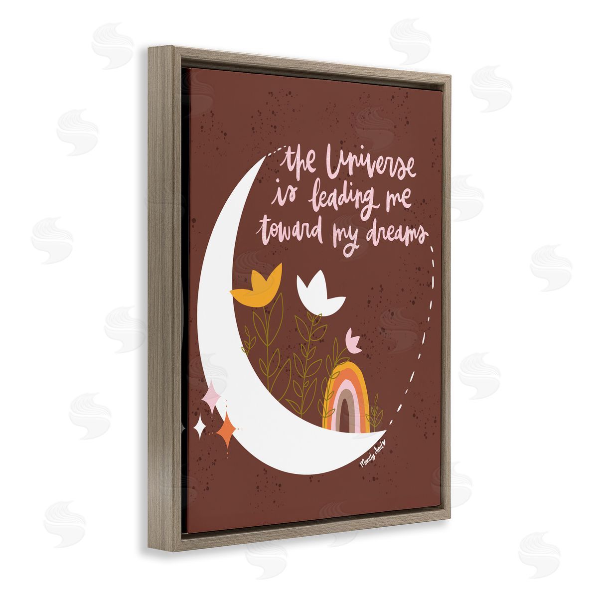Leading Me To My Dreams Brown Floating Frame Canvas Wall Art, Home Decor by Mandy Ford Art + Illustration