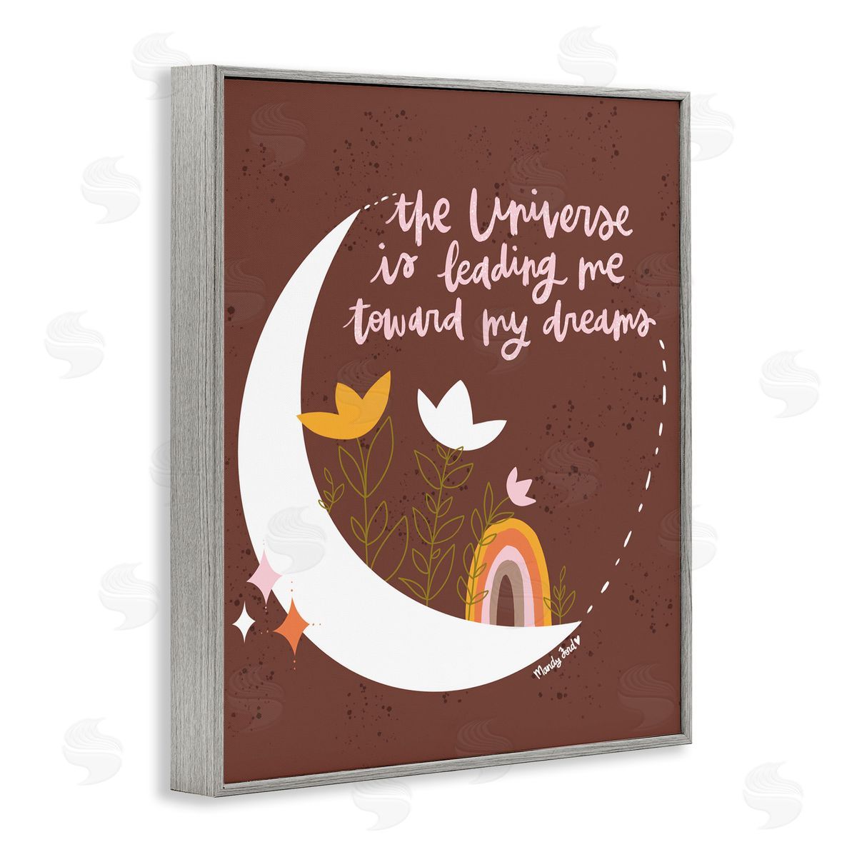 Leading Me To My Dreams Grey Frame Print Wall Art, Home Decor by Mandy Ford Art + Illustration