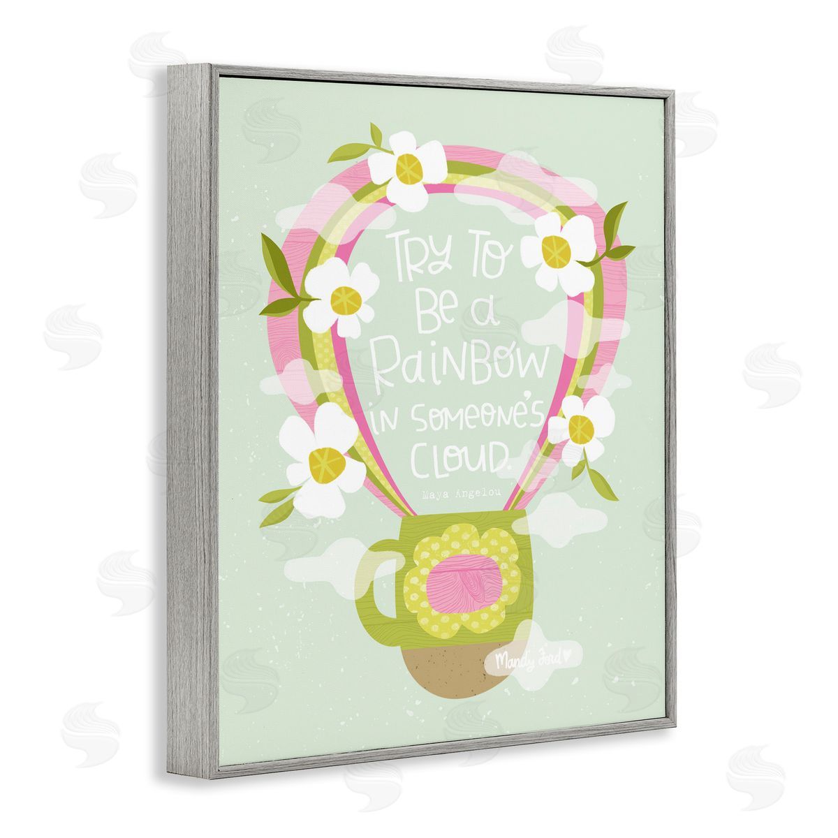 Rainbow in Someone's Cloud Grey Frame Print Wall Art, Home Decor by Mandy Ford Art + Illustration
